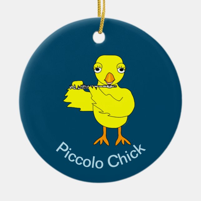Piccolo Chick Ceramic Ornament (Front)