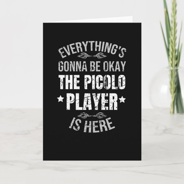 Piccolo Flute Music Gifts | Piccolo Player Gifts Card (Front)