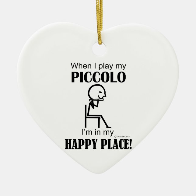 Piccolo Happy Place Ceramic Ornament (Front)