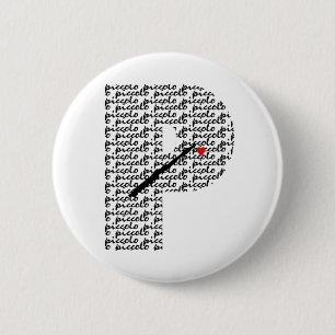 Piccolo Letter P 2 Inch Round Button
