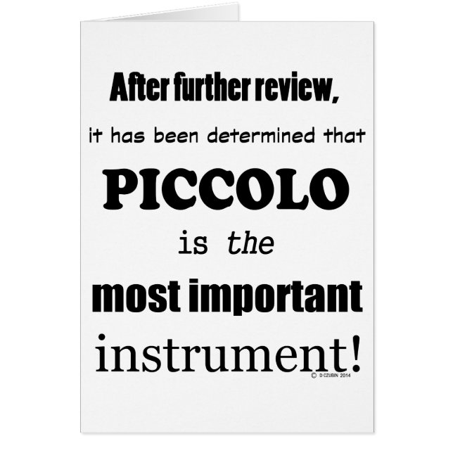 Piccolo Most Important Instrument (Front)