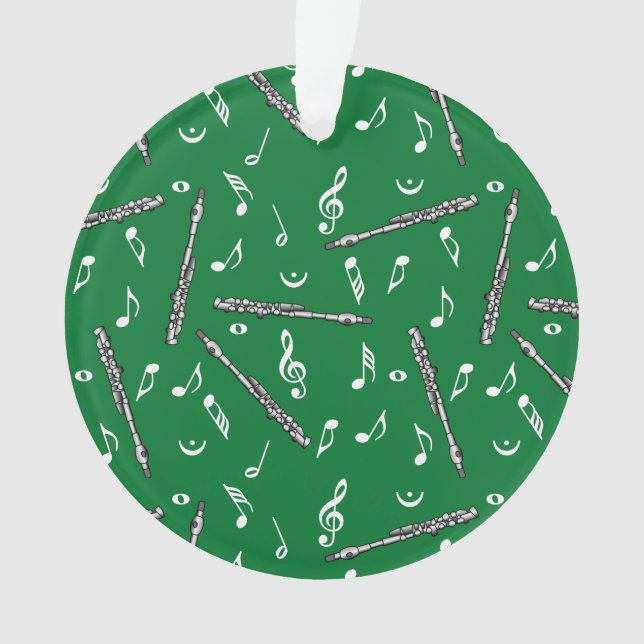 Piccolo Music Note Pattern Ornament (Front)