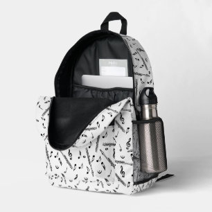 Piccolo Music Note Pattern Printed Backpack