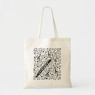 Piccolo Musical Notes Woodwind Music Teacher Tote Bag