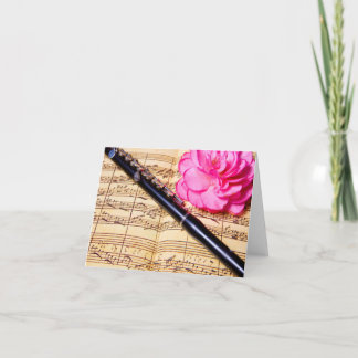 Piccolo on sheet music custom note card
