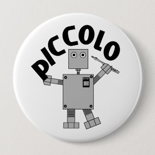 Piccolo Robot Text 4 Inch Round Button
