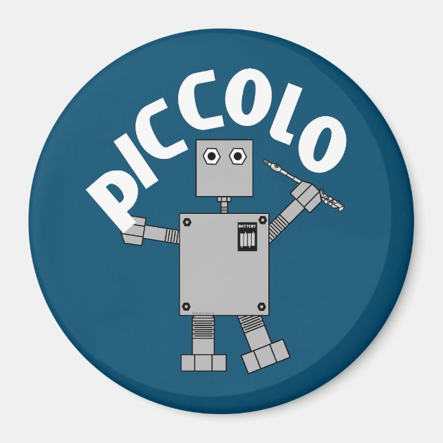 Piccolo Robot Text Magnet (Front)