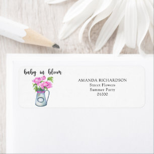 Pichet aquarelle de fleurs - bébé en fleurs 