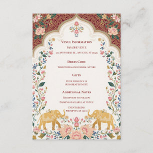 Pichwai Indian Elegant Wedding Enclosure Card