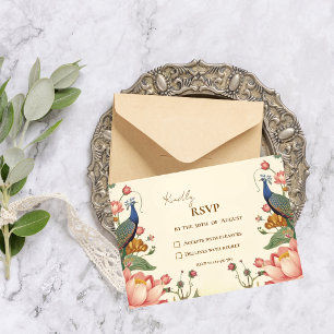 Pichwai Indian Elegant Wedding RSVP Card