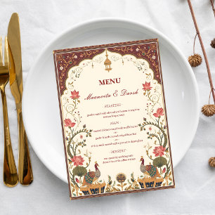 Pichwai Indian Lotus Peacock Wedding Menu