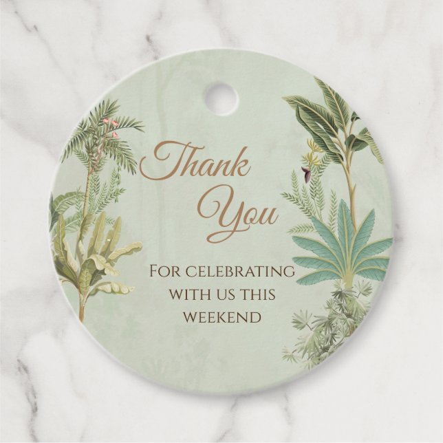 Pichwai theme Indian Wedding thank you tag (Front)