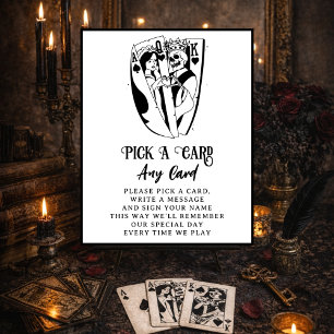 Pick A Card Any Card Gothic Wedding Guestbook Sign