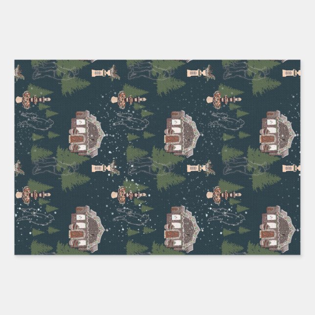 Pick a Christmas Tree Wrapping Paper Sheet (Front)