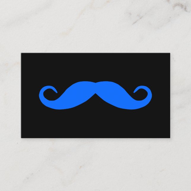 Pick A Colour Moustache on Black Business Card (Front)
