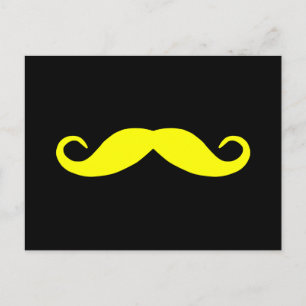 Pick A Colour Moustache on Black Postcard