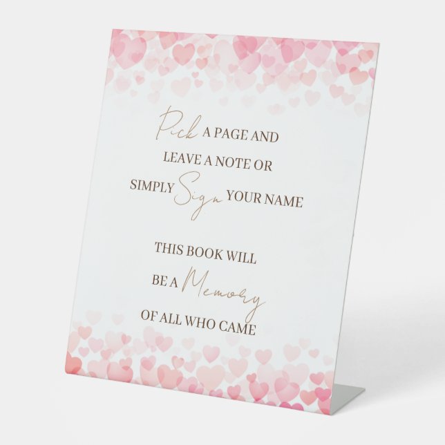 Pick a Page and Leave a Note Memory Guestbook Sign (Front)