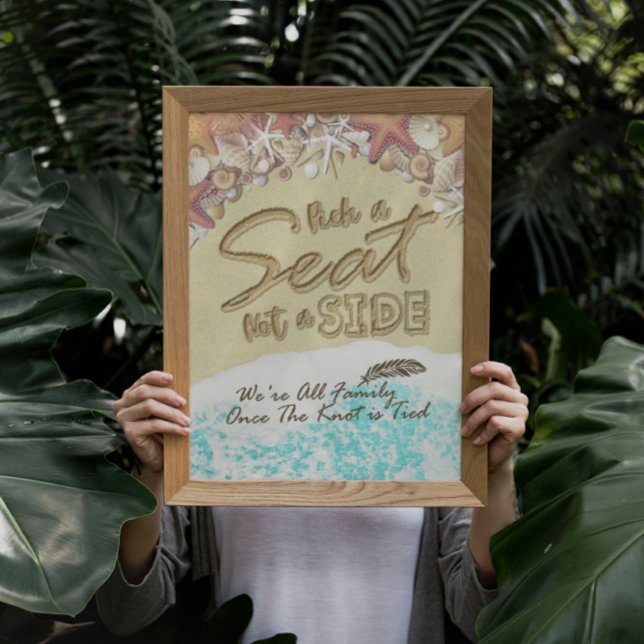Pick A Seat Not A Side Wedding Sea Beach Starfish Poster (Creator Uploaded)