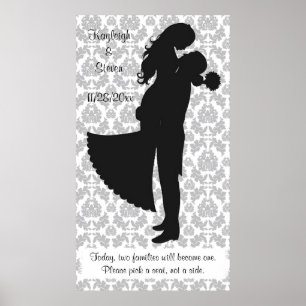 Pick a seat, not a side Wedding Seating Poster