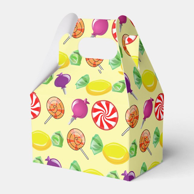 Pick and Mix Candy Yellow Pattern Favor Box (Front Side)