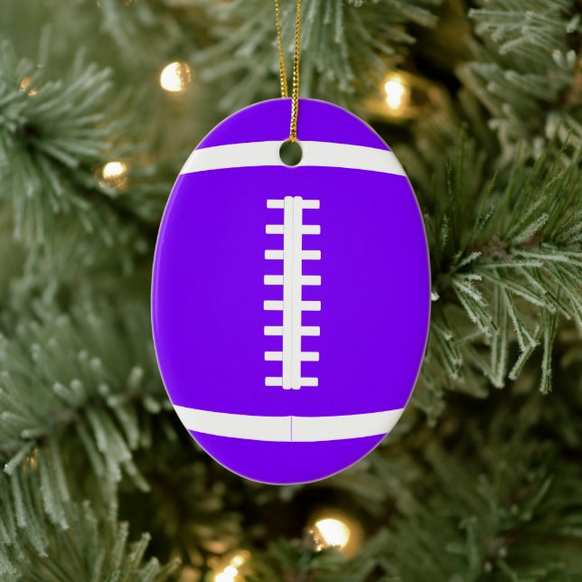 Pick Any Color Custom American Football Christmas Ceramic Ornament (Tree)