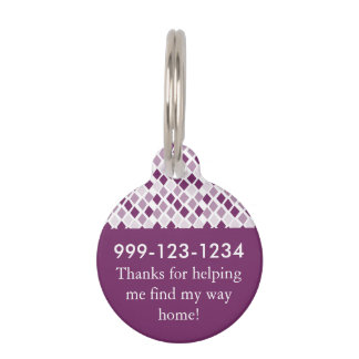 Pick Any Colour Harlequin Diamonds Pattern Pet Tag