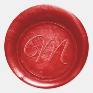 Pick Any Colour Wax Seal Print Stickers Monogram E