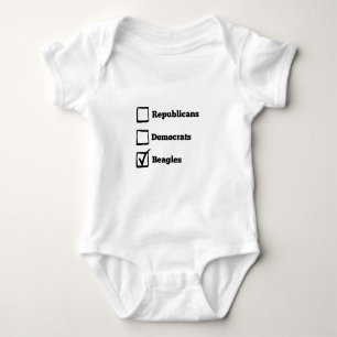 Pick Beagles! Political Beagle Print Baby Bodysuit