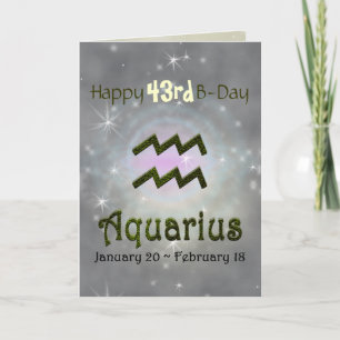Pick Colour Aquarius Zodiac Astrological Sign Card