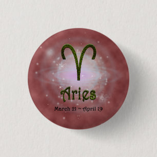 Pick Colour Aries Zodiac Astrological Sign 1 Inch Round Button