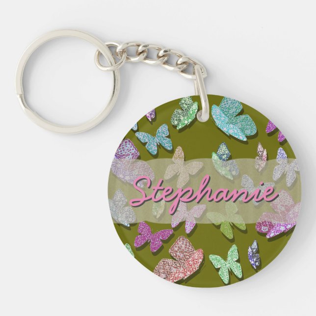 Pick Colour Butterflies Surreal & Fluttering Keychain (Front)