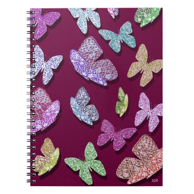 Pick Colour Butterflies Surreal & Fluttering Notebook (Front)