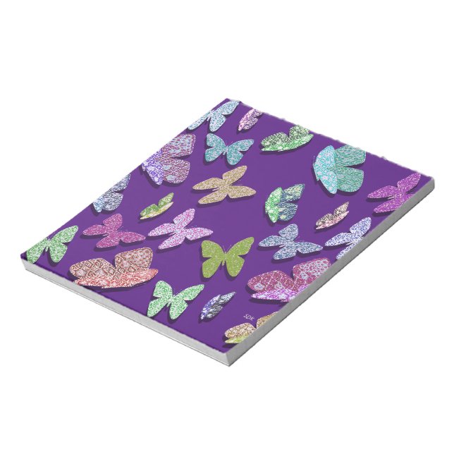 Pick Colour Butterflies Surreal & Fluttering Notepad (Rotated)