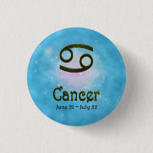 Pick Colour Cancer Zodiac Astrological Sign 1 Inch Round Button