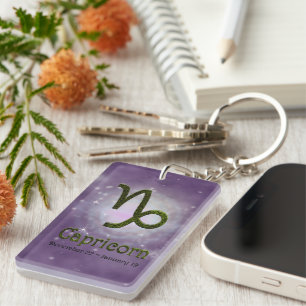Pick Colour Capricorn Zodiac Astrological Sign Keychain