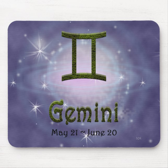 Pick Colour Gemini Zodiac Astrological Sign Mouse Pad (Front)