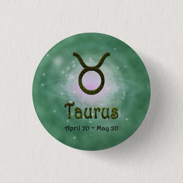 Pick Colour Taurus Zodiac Astrological Sign 1 Inch Round Button (Front)