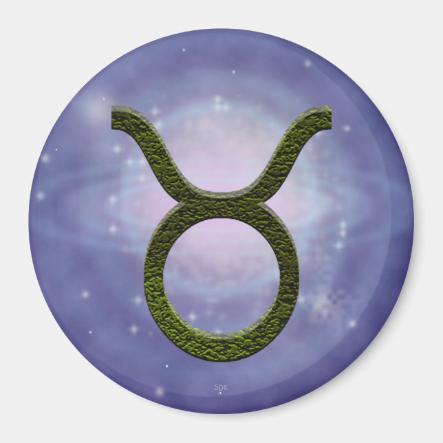 Pick Colour Taurus Zodiac Astrological Sign Magnet (Front)