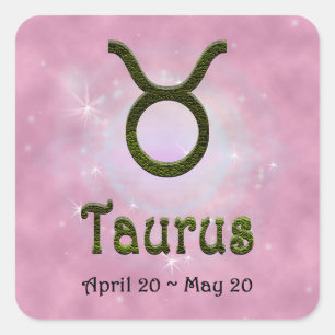 Pick Colour Taurus Zodiac Astrological Sign Square Sticker