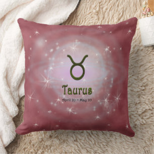 Pick Colour Taurus Zodiac Astrological Sign Throw Pillow