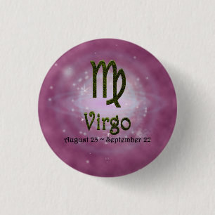 Pick Colour Virgo Zodiac Astrological Sign 1 Inch Round Button