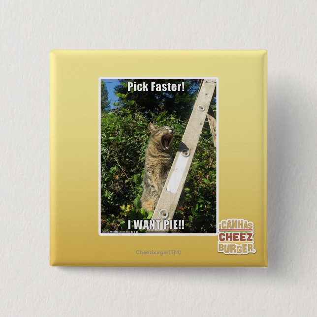 Pick Faster! 2 Inch Square Button (Front)