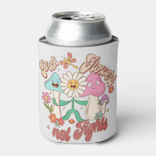 Pick Flowers, Not Fights   Mushroom & Floral Can Cooler
