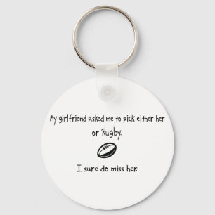 Pick Girlfriend or Rugby Keychain
