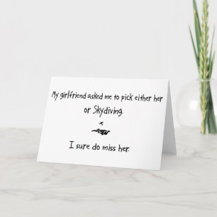 Pick Girlfriend or Skydiving Card
