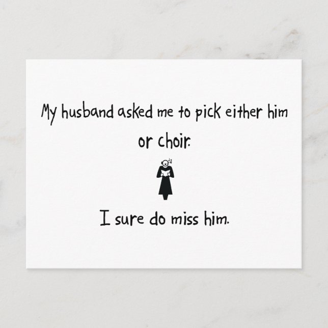 Pick Husband or Choir Postcard (Front)