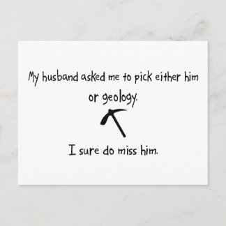 Pick Husband or Geology Postcard