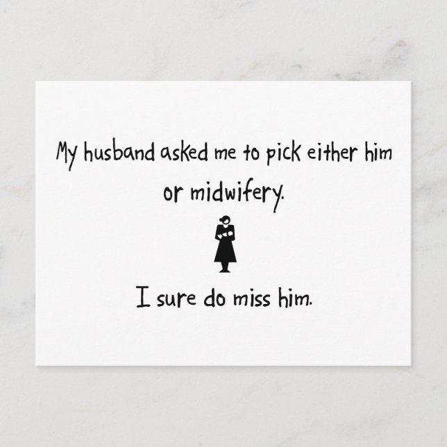 Pick Husband or Midwifery Postcard (Front)