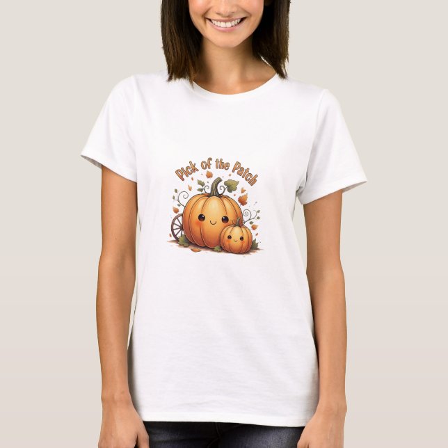 Pick of the Patch Pumpkin Cute Fall Halloween T-Shirt (Front)