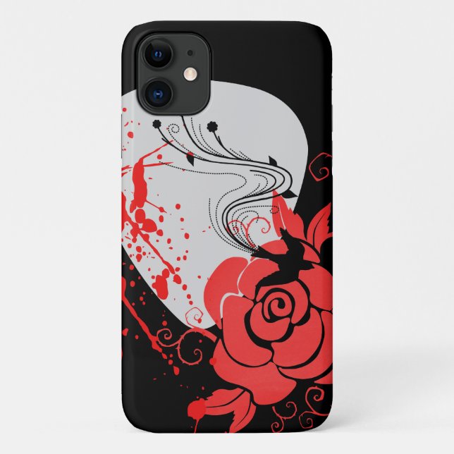 Pick, swallow, blood & rose Case-Mate iPhone case (Back)